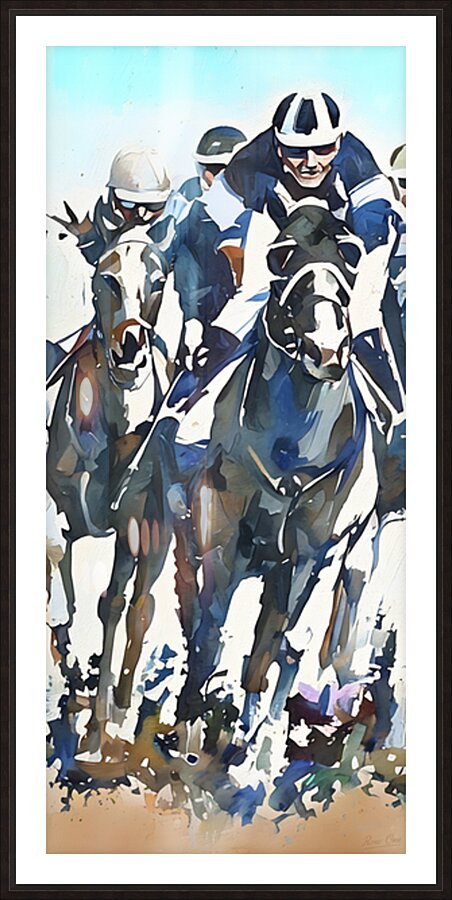 1974 Horse Racing Art Remix Picture Frame print