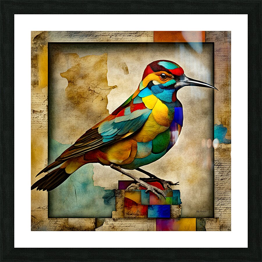 BIRD OF MANY COLORS 3D Picture Frame print
