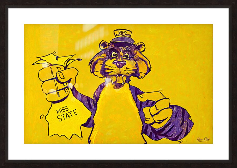 1960s LSU Tiger Cartoon Art Picture Frame print