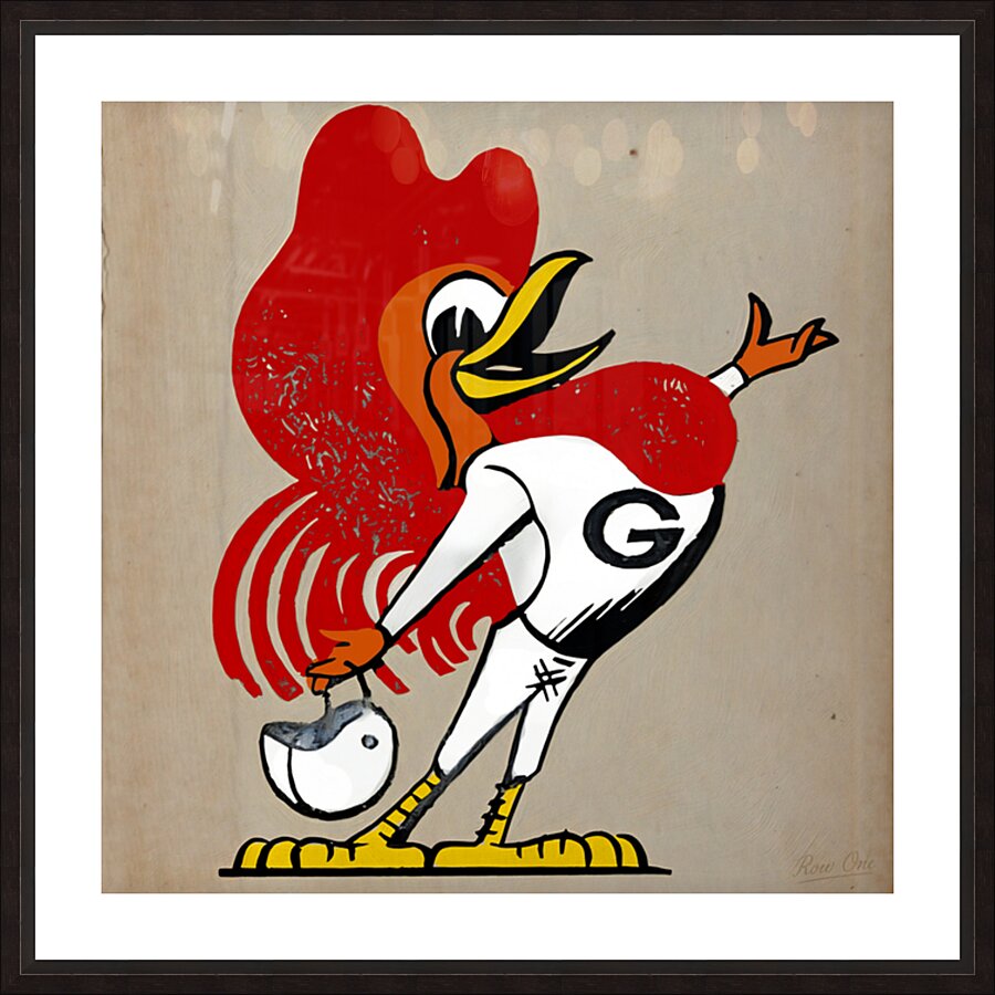 1950s Goebel Rooster Football Cartoon Picture Frame print