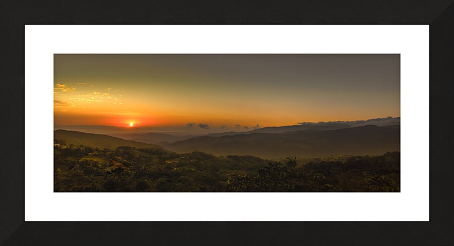 Central America Sunset Panorama  Framed Print Print