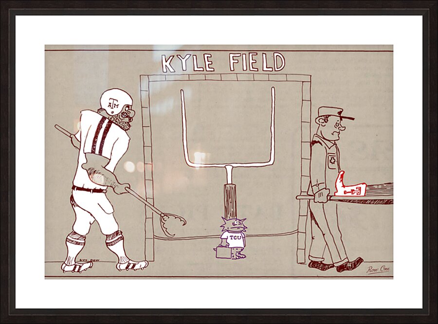 1970s Texas A&M Cartoon Art by Guy Dow Picture Frame print