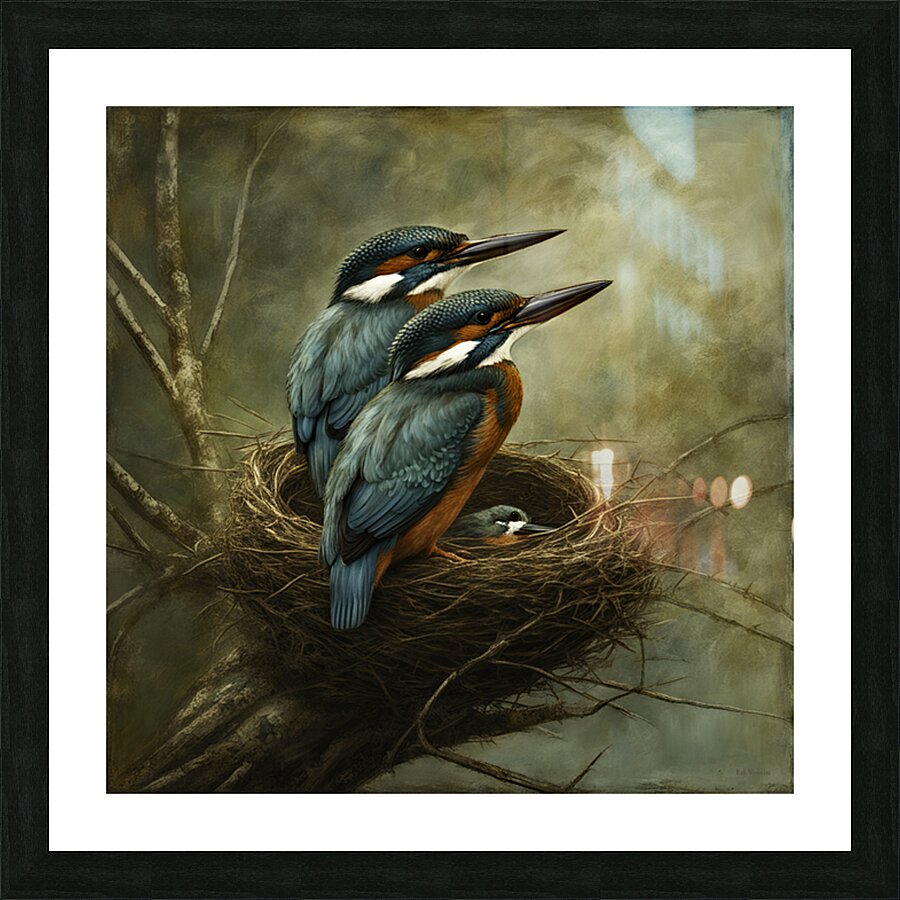KINGFISHER CHICK Picture Frame print