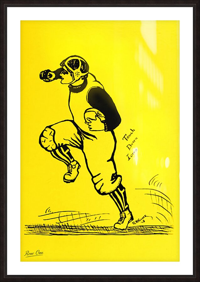 1908 Iowa Hawkeyes Football Art by RA Kuever Picture Frame print