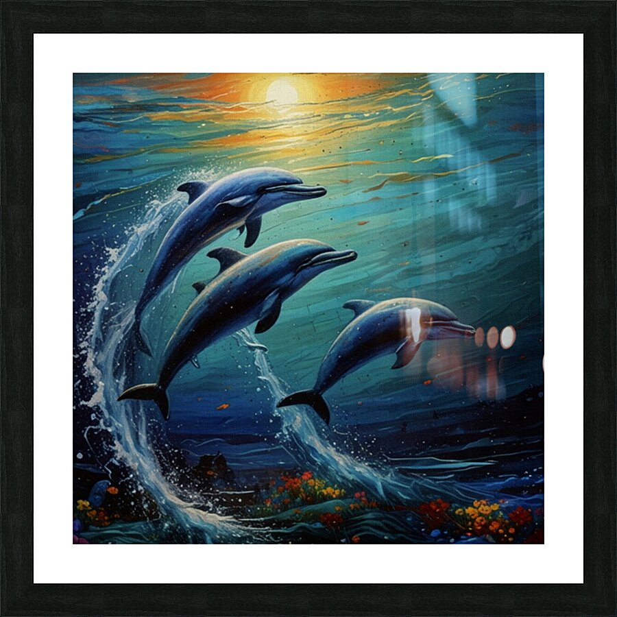 Dolphins 2025 05 20 07 32 37 Picture Frame print