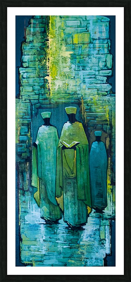 3 priest blue Picture Frame print