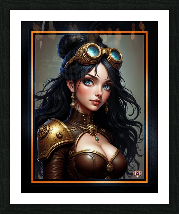 The Mechanical Allure Of Vailin Talowen Steampunk Portrait Mesmerizing AI Concept Art by Xzendor7 Picture Frame print