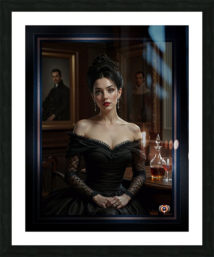 The Ancestral Legacy Of Lorenzia Bellamicci 19th Century Portrait Captivating AI Concept Art by Xzendor7 Picture Frame print