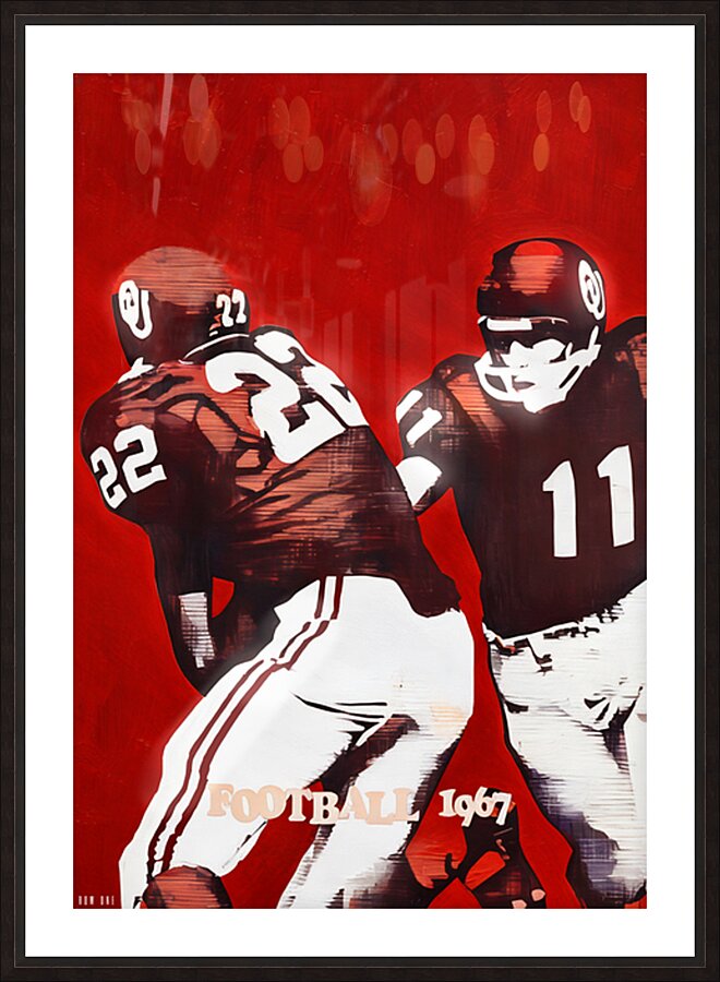 1967 OU Sooners Football Art Remix Picture Frame print