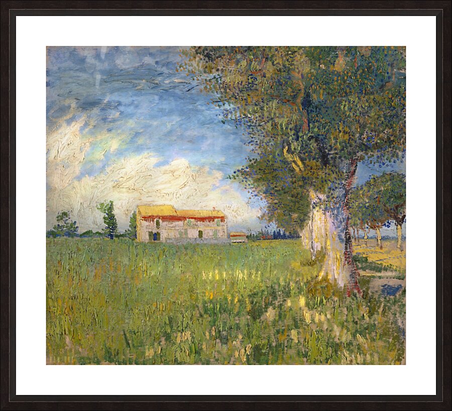 Farmhouse in a Wheat Field Picture Frame print