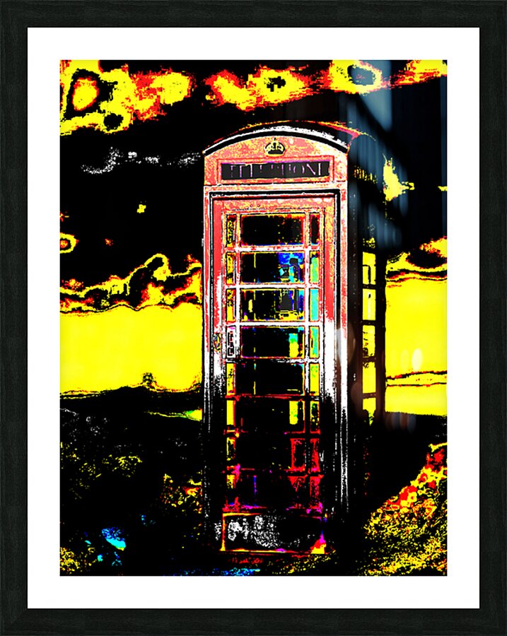 Psychedelic British Phone Box Picture Frame print