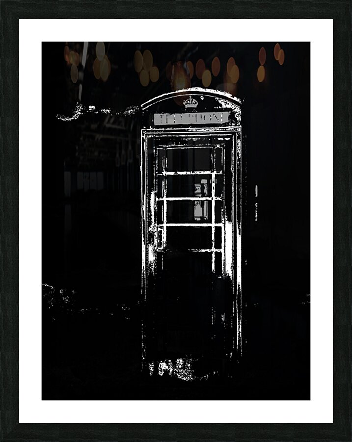 Abstract Black Phone Box Picture Frame print