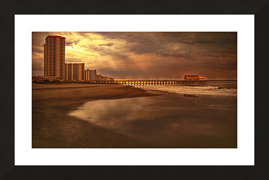Myrtle Beach Wood Apache Pier at Sunrise Picture Frame print