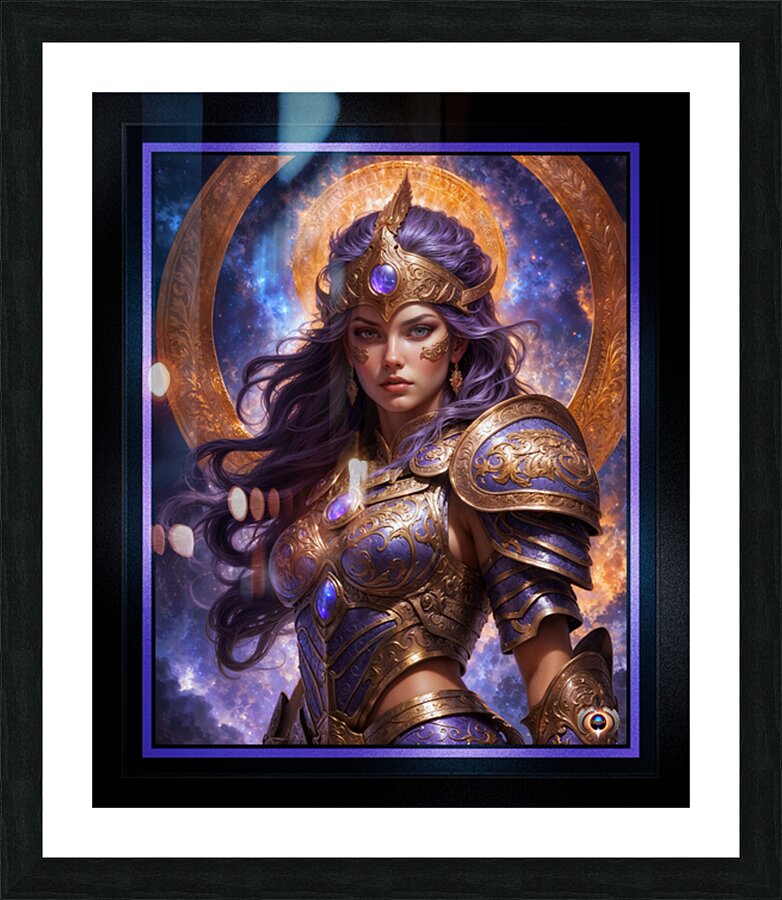 The Ethereal Beauty Of The Cosmic Guardian Lyrianne Thais Gorgeous AI Concept Art by Xzendor7 Picture Frame print