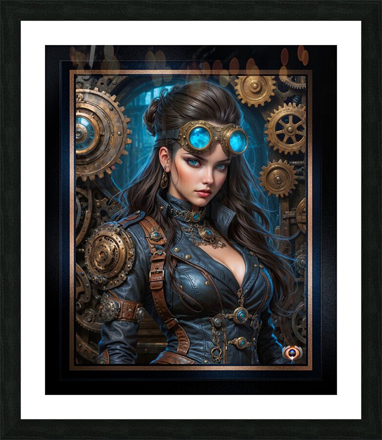 Clockwork Portrait Of Victorian Beauty Lyrianne Grayson Captivating AI Concept Art by Xzendor7 Picture Frame print