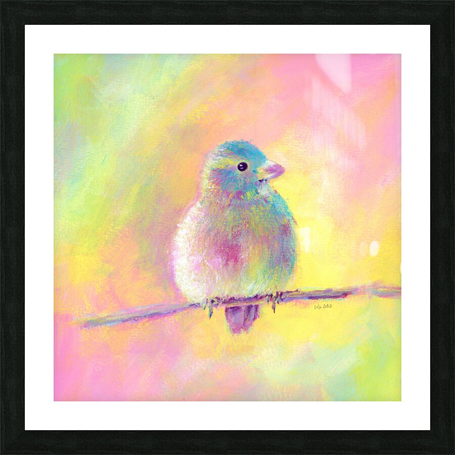 Sweet bird acrylic painting Picture Frame print