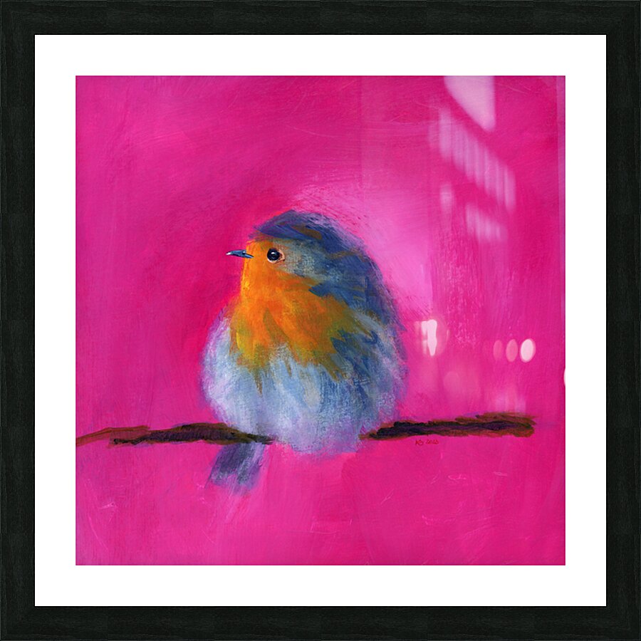 Little Robin acrylic painting Picture Frame print