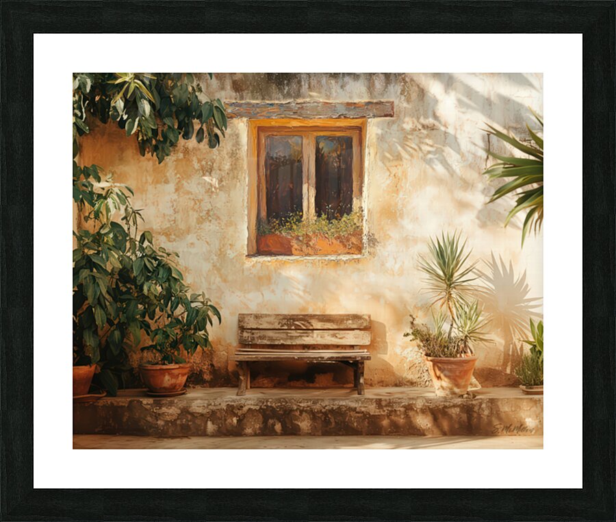 Spanish Courtyard Picture Frame print