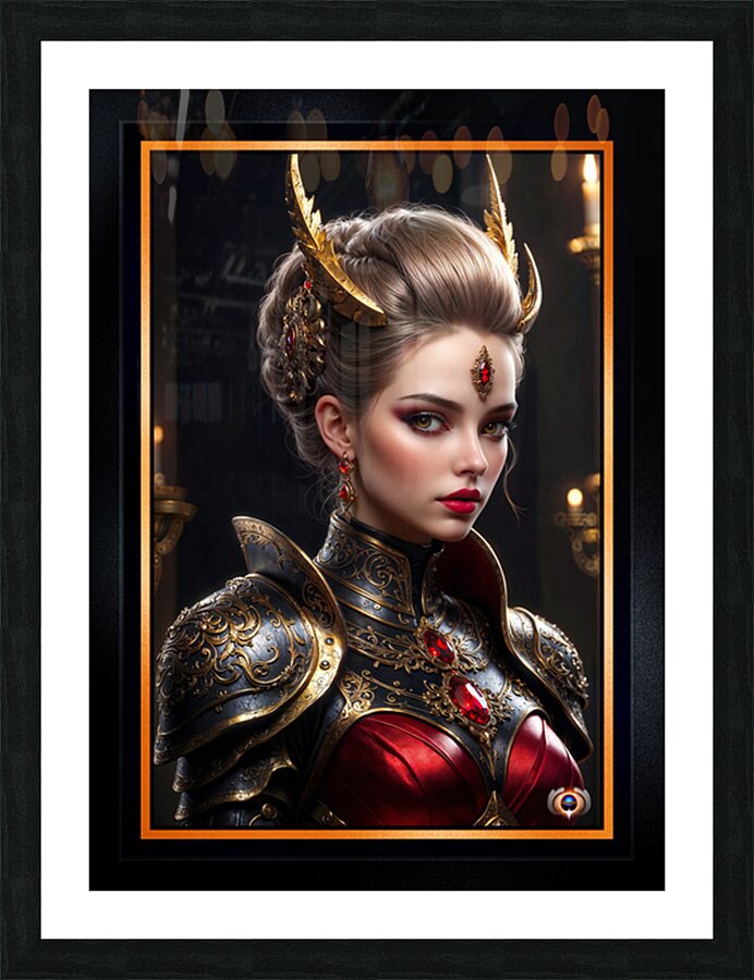 The Noble Gaze Of The Regal Beauty Seraphiel Morian Gorgeous AI Concept Art by Xzendor7 Picture Frame print