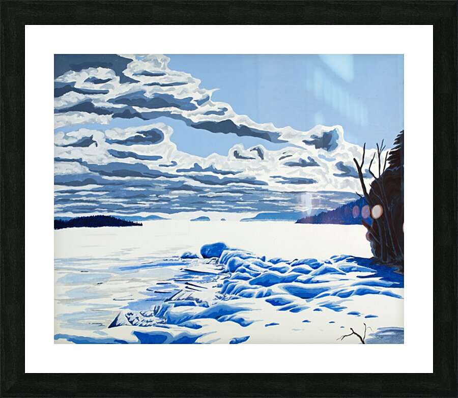 Mink Bay Winter Clouds Painting Picture Frame print