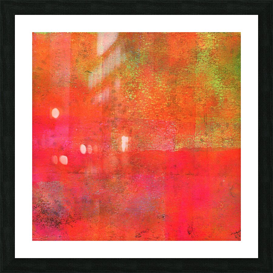 Square apple abstract acrylic painting Picture Frame print