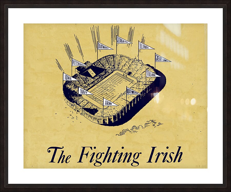 1944 Notre Dame Football Art Picture Frame print