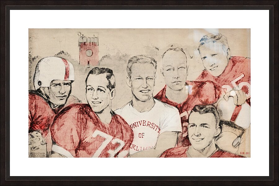1955 Bud Wilkinson Oklahoma Sooners Football Art Picture Frame print
