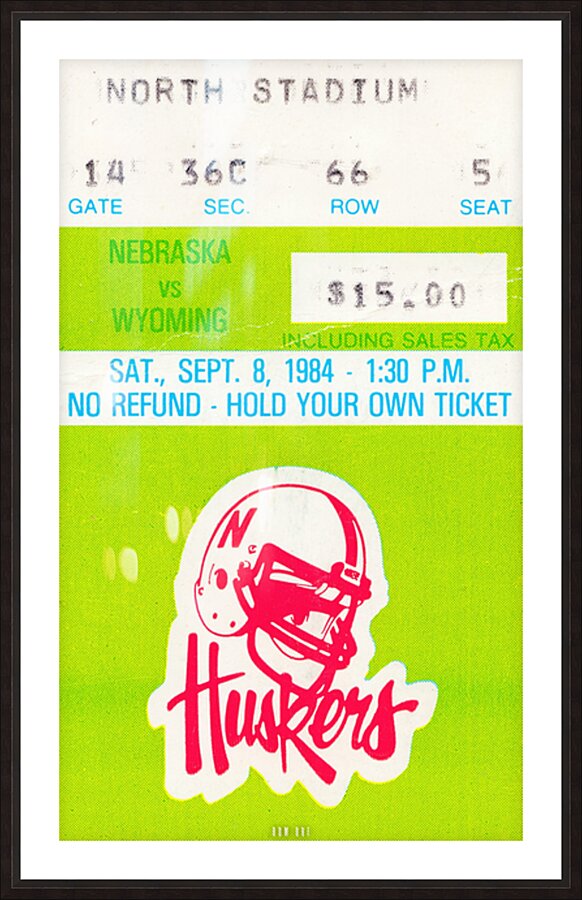 1984 Wyoming Cowboys at Nebraska Cornhuskers Picture Frame print