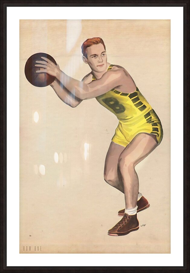 1940s Baylor Bears Basketball Player Art Picture Frame print