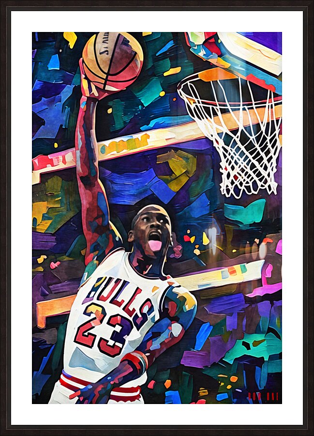Michael Jordan Dunking Pop Art  Picture Frame print