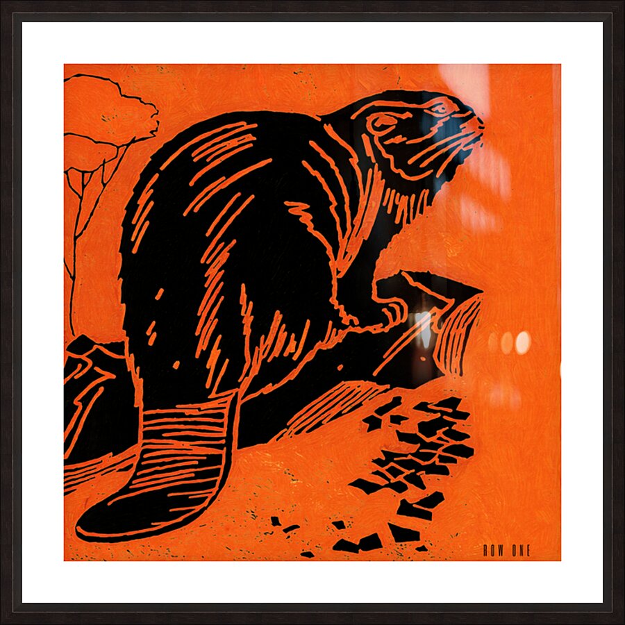 1955 Oregon State Beaver Art Remix Picture Frame print