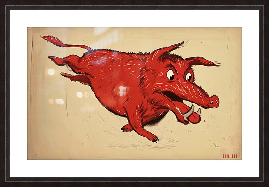 1950 Arkansas Razorback Art by Ed Dillon Picture Frame print