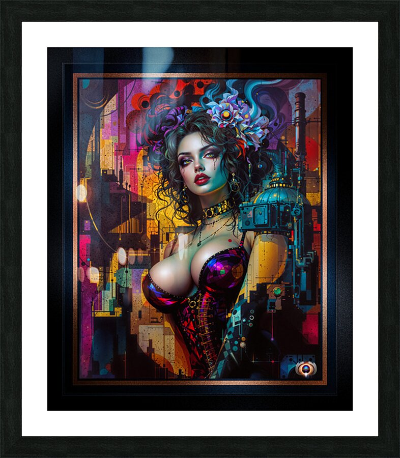 Industrial Abstract Portrait Of Lyris Thoria Stunning AI Concept Art by Xzendor7 Picture Frame print