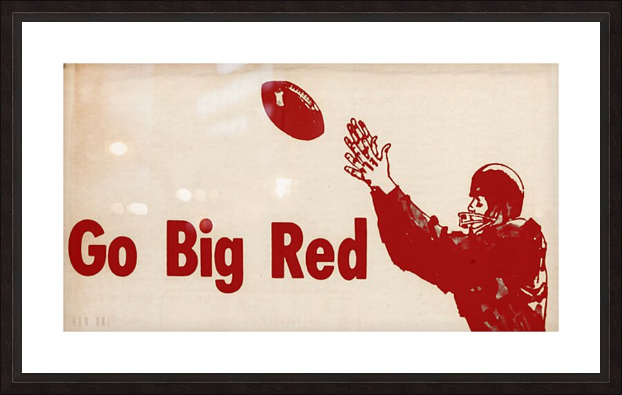 1970s Go Big Red Oklahoma Sooners Football Art  Framed Print Print