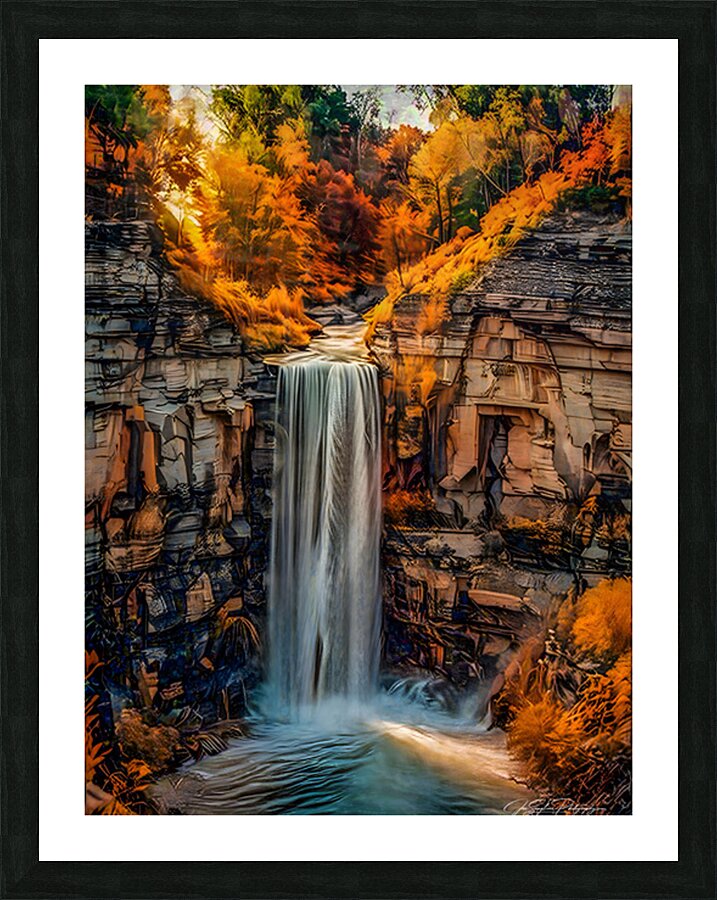 The Mighty Taughannock Falls - Trumansburg NY Canvas render Picture Frame print