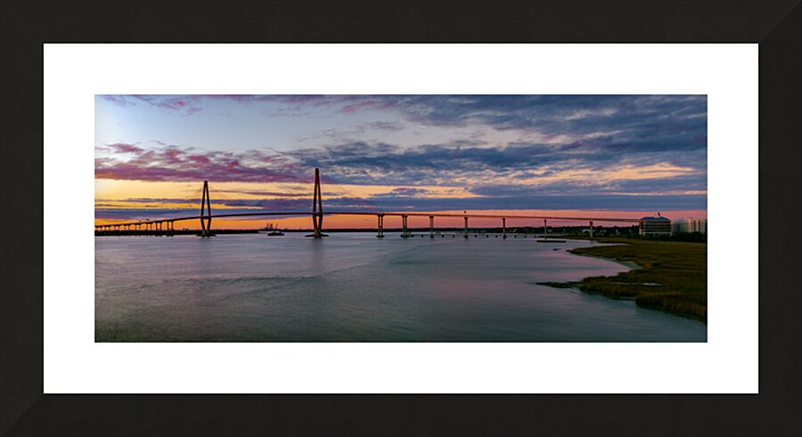 Ravenel Bridge Panoramic Sunset Picture Frame print