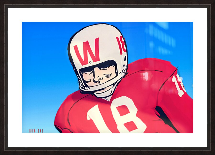 1966 Wisconsin Football Player Art Remix  Framed Print Print