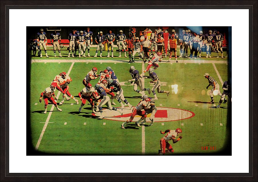 1980 Seattle Seahawks at Kansas City Chiefs Viewfinder Slide  Framed Print Print
