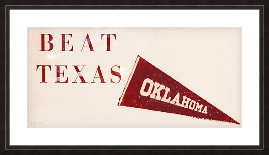 1950s Oklahoma Pennant Art  Framed Print Print