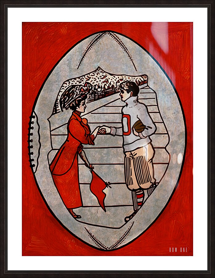 Early 1900s Ohio State Football Player Art  Framed Print Print