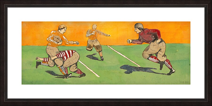 Early 1900s Tennessee Vols Football Art  Framed Print Print