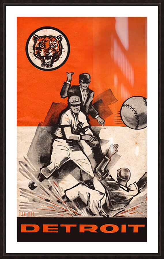 1938 Detroit Tigers Scorecard Art Remix  Framed Print Print
