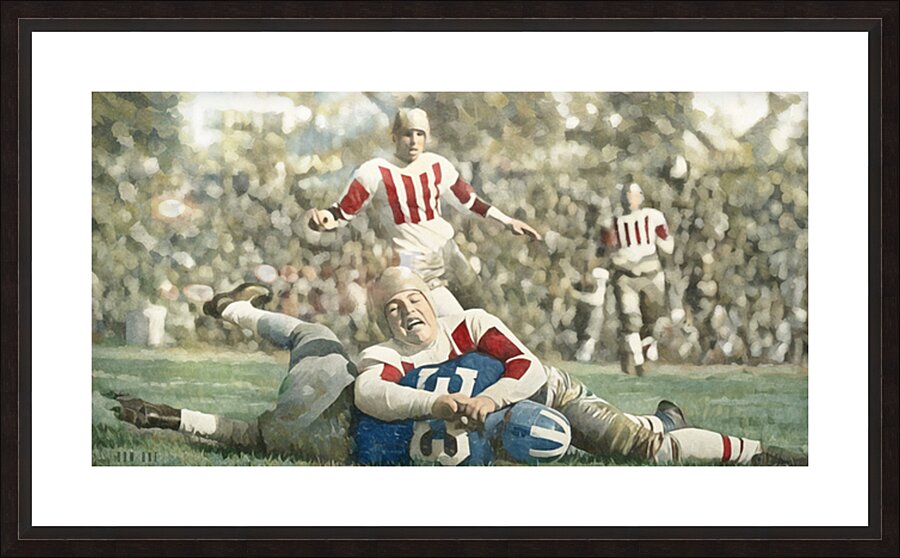 1934 Kentucky Wildcats at Cincinnati Bearcats Football Art  Framed Print Print