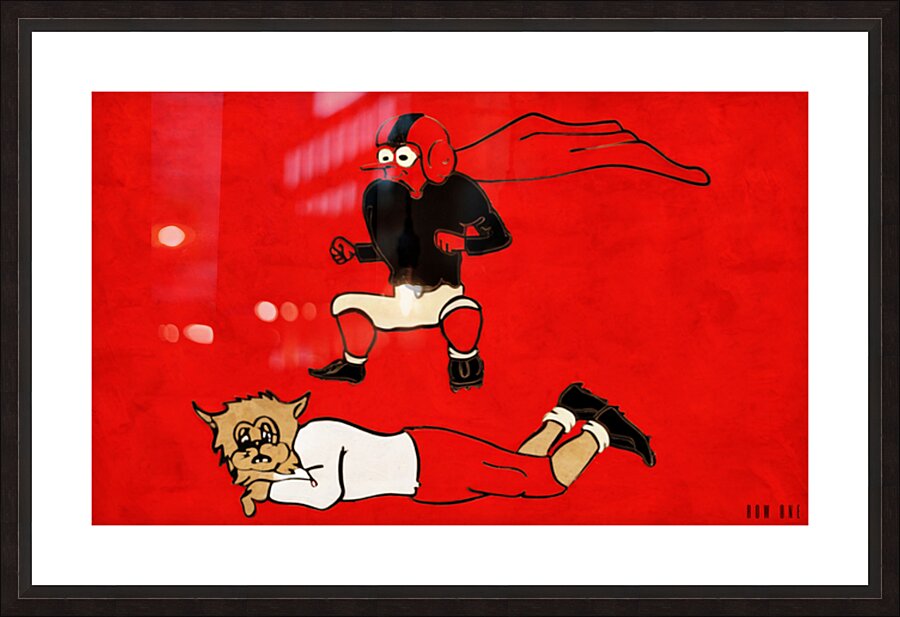 1953 Texas Tech Red Raider Stomping Arizona Wildcat  Framed Print Print