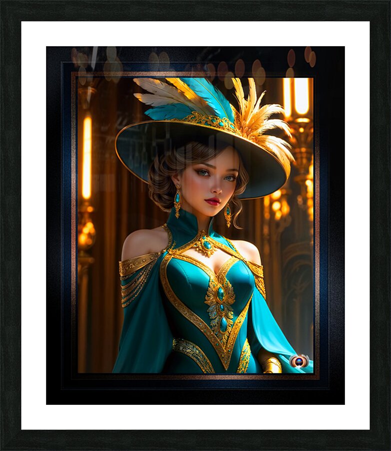 The Oppulent Aristocratic Life Of The Beauty Lady Valerius Captivating AI Concept Art by Xzendor7 Picture Frame print