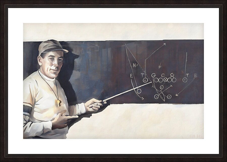 Football Coach at Chalkboard Picture Frame print