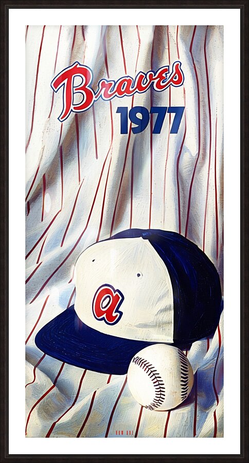 1977 Atlanta Braves Cap & Jersey Art Picture Frame print