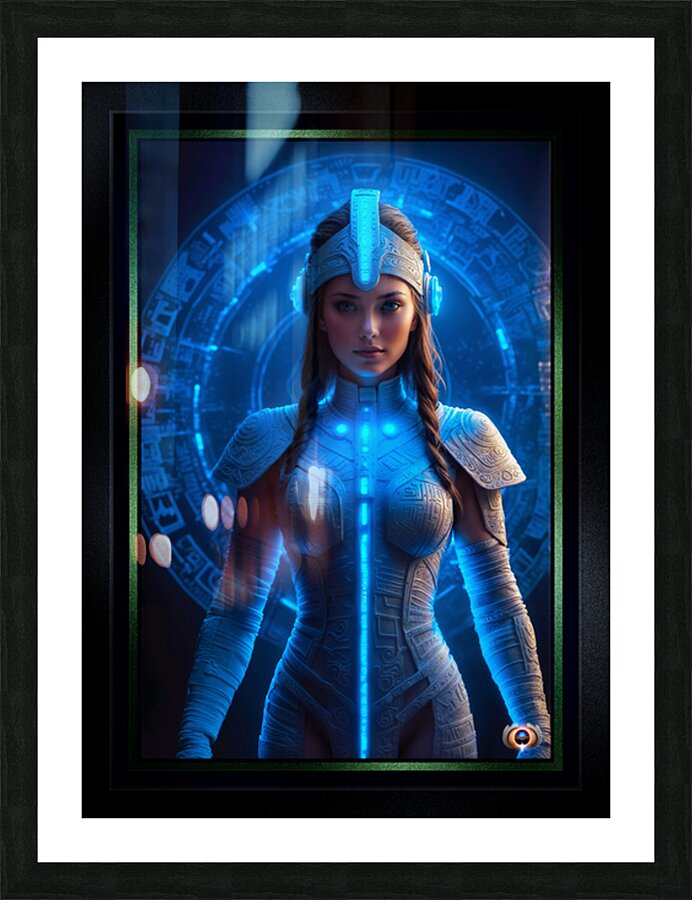 A Telios Guardian Posted At The Ancient Pelious Gateway Gorgeous AI Concept Art by Xzendor7 Picture Frame print