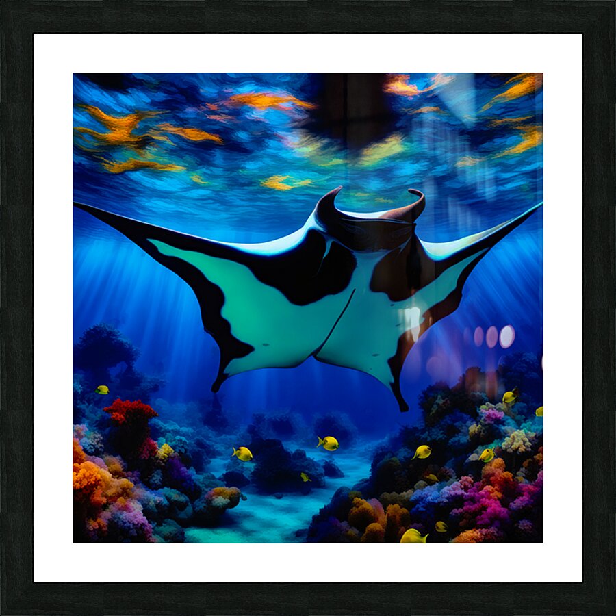 MANTA RAY PAINITING  Picture Frame print