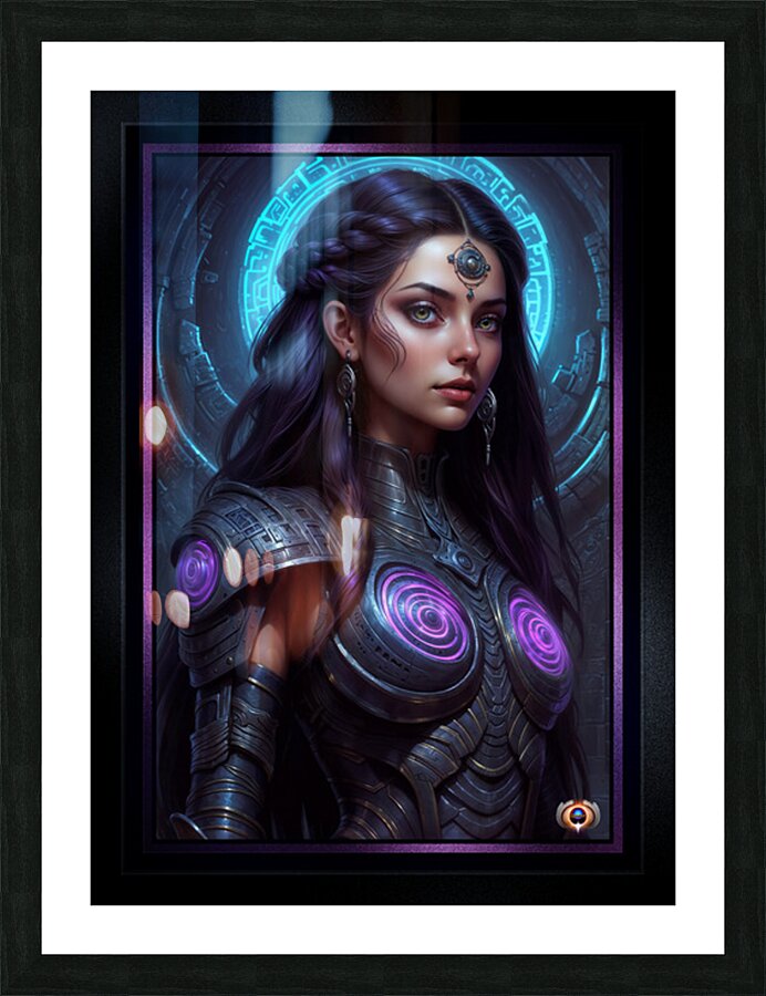 Trellia Valerius Guardian Of The Eternal Sanctum Of Aerilon Alluring AI Concept Art by Xzendor7 Picture Frame print